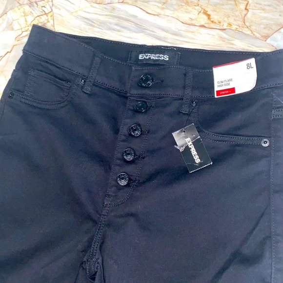 Stretch Slim Flare High Rise Short Jean Pants 8L - Picture 11 of 14